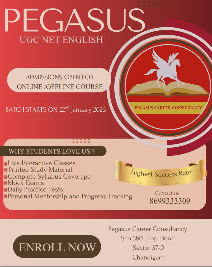 UGC NET English Institute | UGC NET English Coaching in Chandigarh | Pegasus Career Consultancy